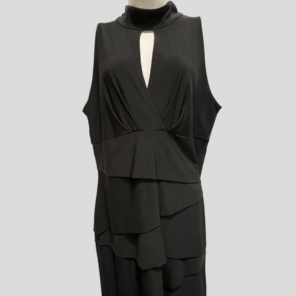 White house black market size 14 black sleeveless dress NWT